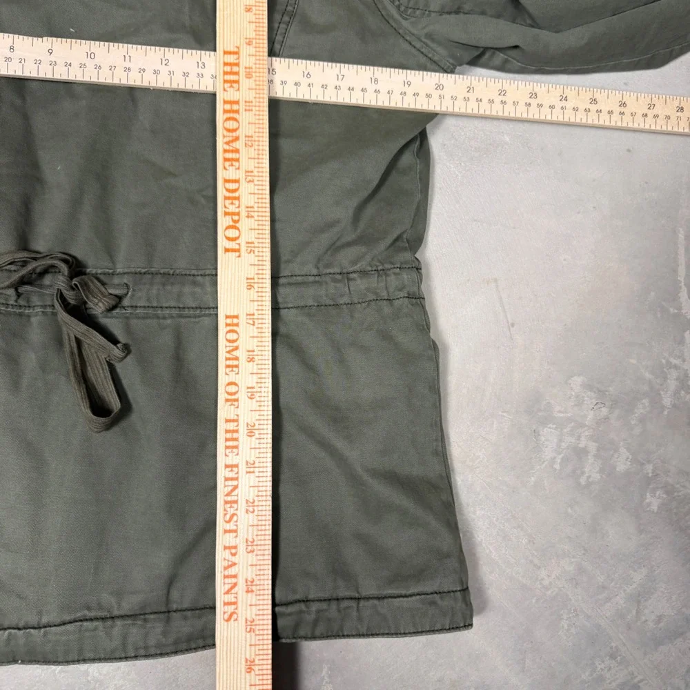 Grail Hollister Women Olive Green Sherpa Lined Parka Jacket Faux‎ Fur Hood Large
